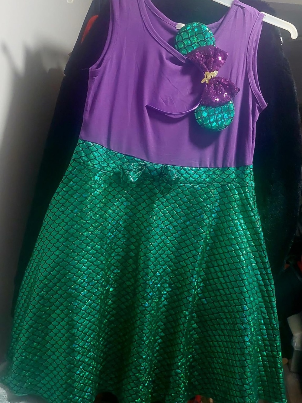 Mommy and Me Purple and Green Mermaid Costume Dress